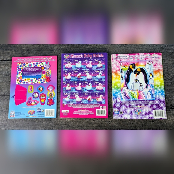 2014 LISA FRANK Coloring Books Lot Coloring Activity Pages w Stickers Lot of 3 - Picture 2 of 4